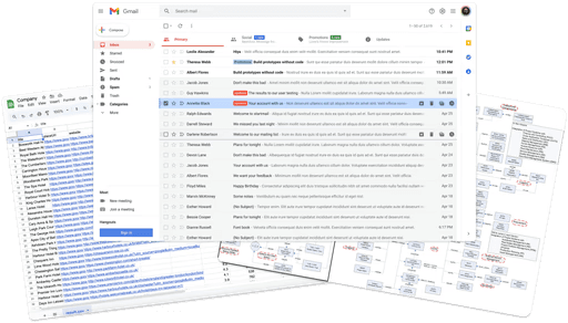 Manual email and spreadsheet workflows